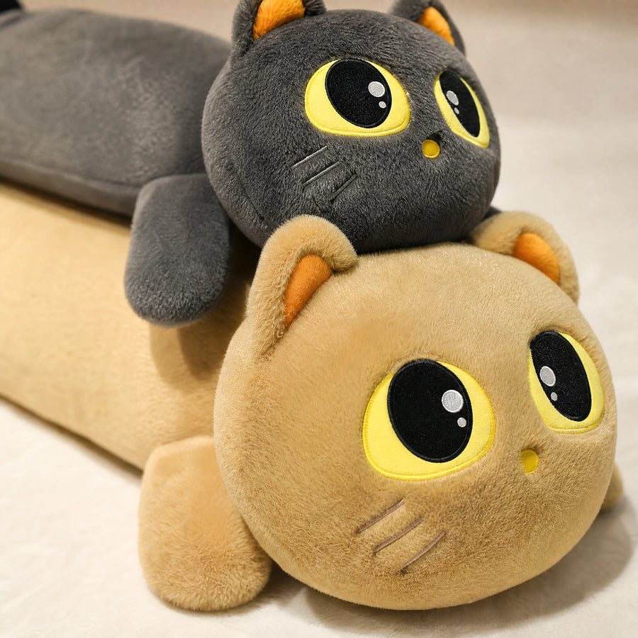 Long Cat Plush with Big Eyes and Soft Sausage Body - Détail matière