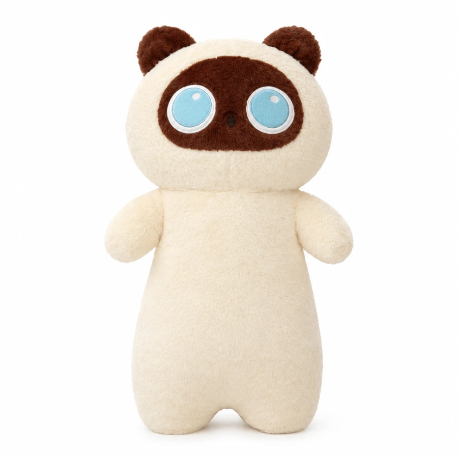 Long Cat Plush with Oversized Fluffy Body and Big Eyes - White / 25.5in / 65cm · White / 51in / 130cm