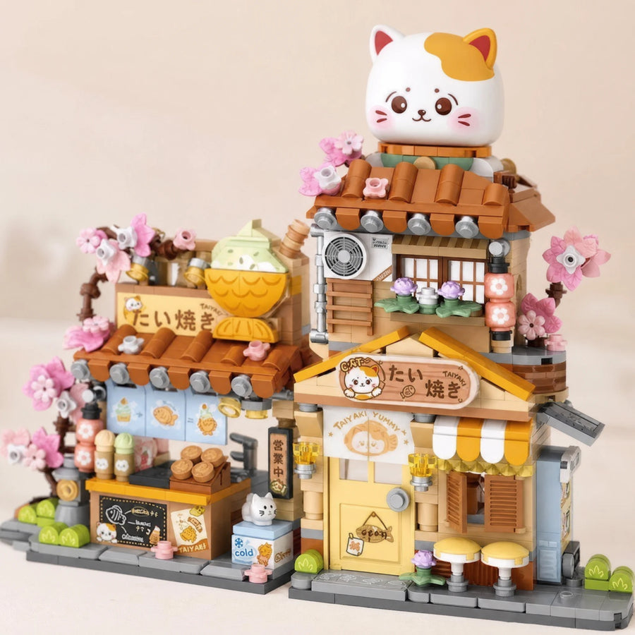 Micro Building Blocks Cafe - Foldable Cat or Bear Theme - Détail matière