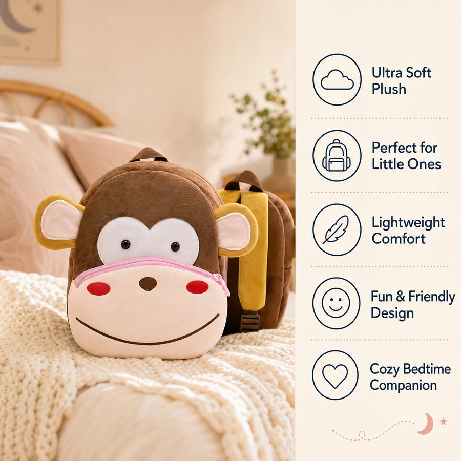 Monkey Backpack Plush with Adjustable Straps for Kids - Bénéfices produit