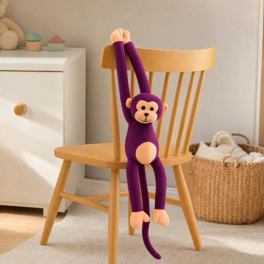 Monkey Plush Toy, Long-Armed Purple Hanging Companion - Utilisation du produit
