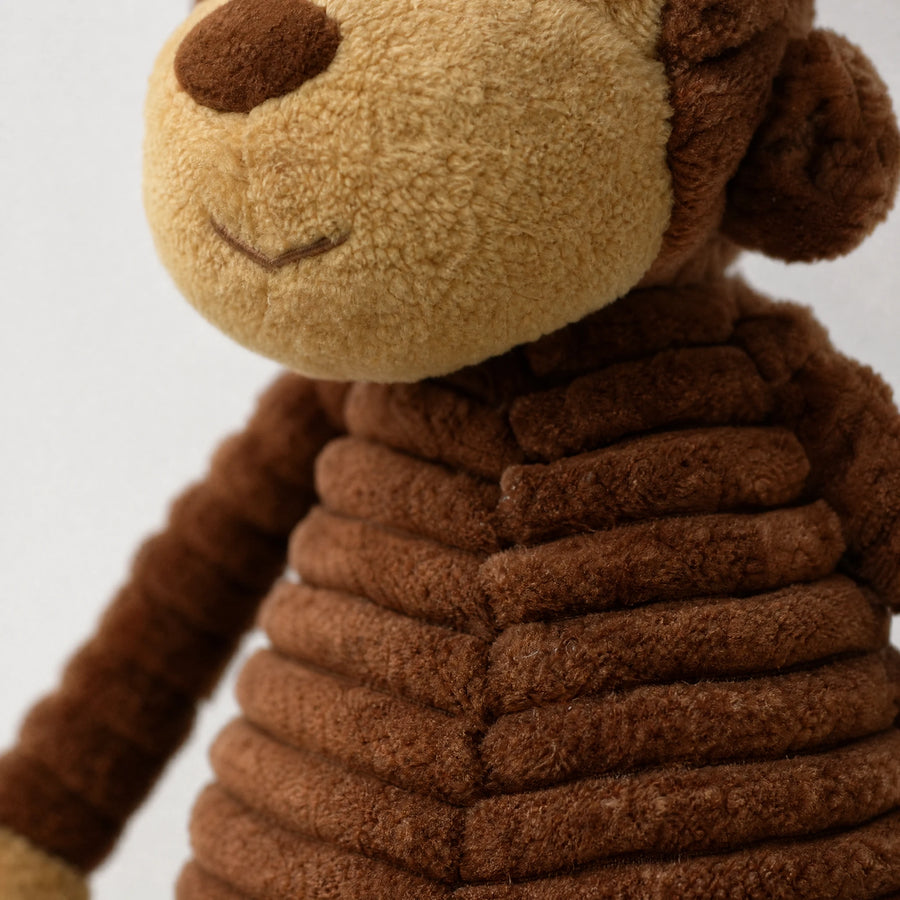Monkey Plush with Corduroy Texture and Cuddly Design - Détail matière