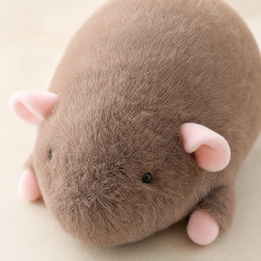 Mouse Plush with Rounded Shape and Pink Details - Détail matière