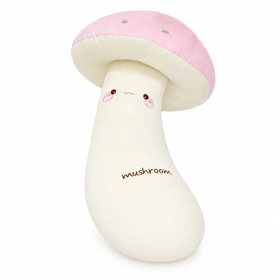 Mushroom Plush Pillow with Long Body and Kawaii Face - Strawberry Milk / 27in / 70cm … (2 tailles)