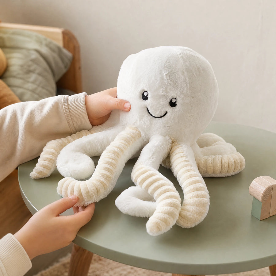 Octopus Plush Toy with Textured Tentacles White - Utilisation du produit