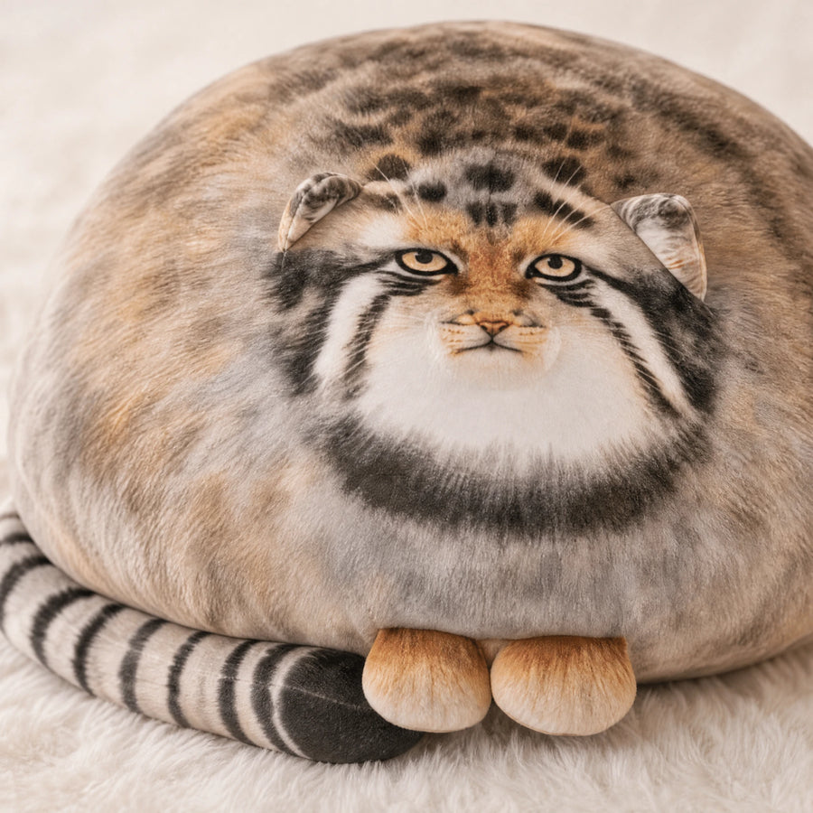 Pallas Cat Plush, Chubby Round Wildcat Design - Détail matière