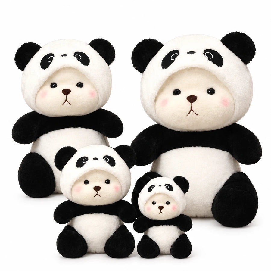 Panda Plush Bear with Removable Hood - 10in / 25cm … (4 tailles)