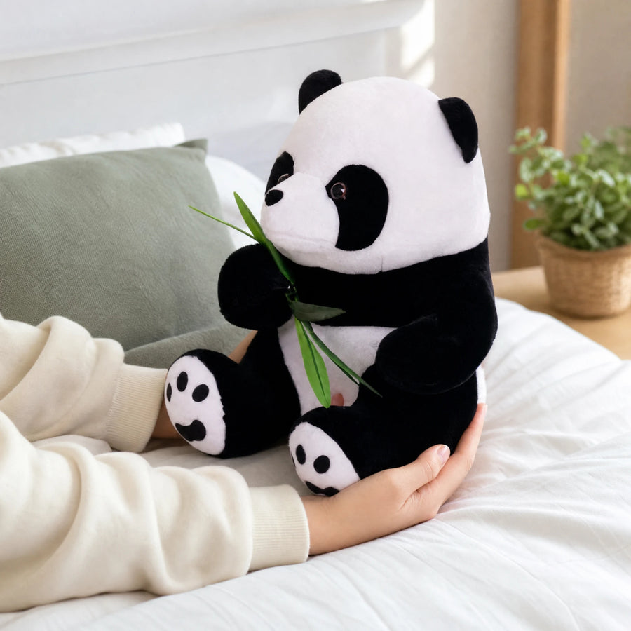 Panda Plush with Bamboo Leaves and Sitting Pose - Utilisation du produit