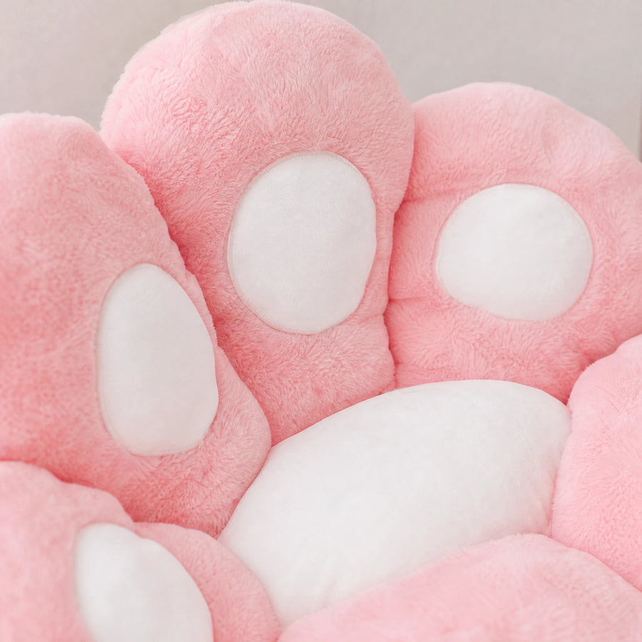 Paw Cushion – Plush Bear Floor Seat with Backrest - Détail matière
