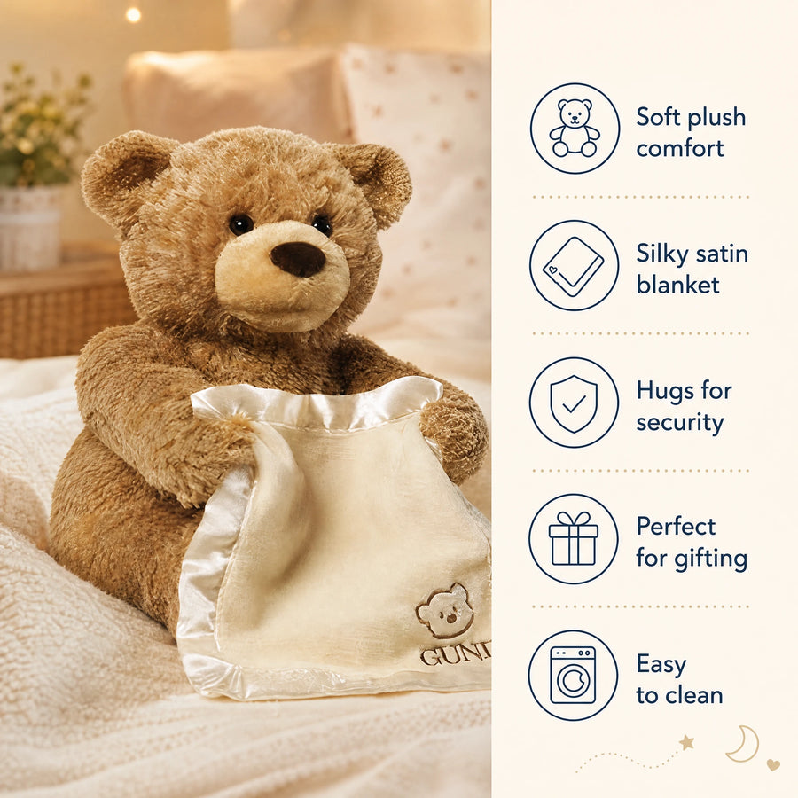 Peek-a-Boo Bear with Blanket, Interactive Plush Toy - Bénéfices produit