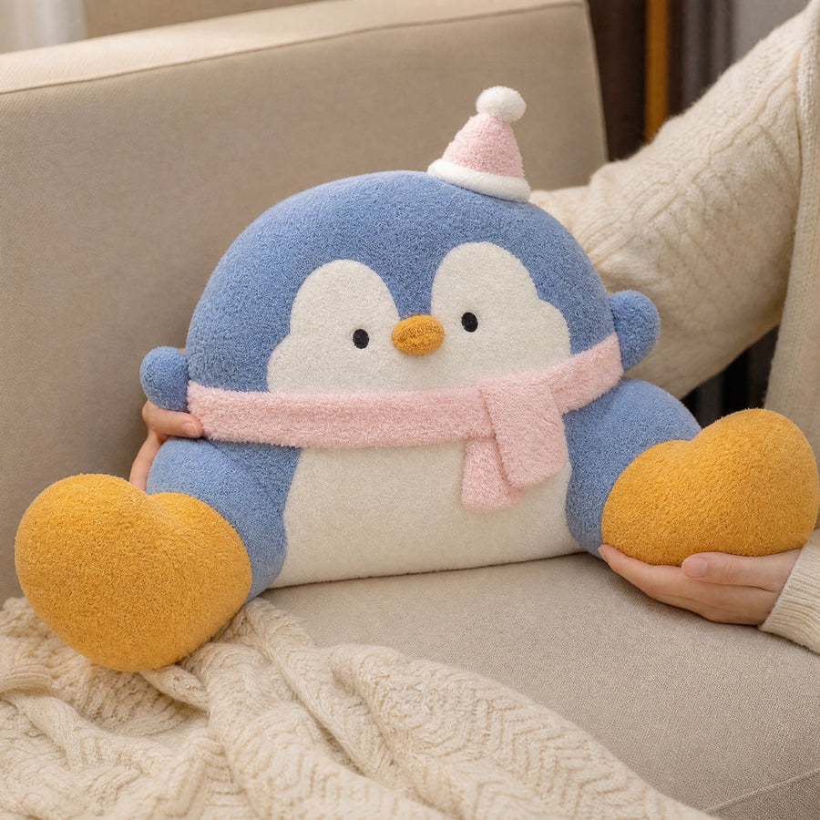 Penguin Backrest Cushion with Arms and Plush Design - Utilisation du produit