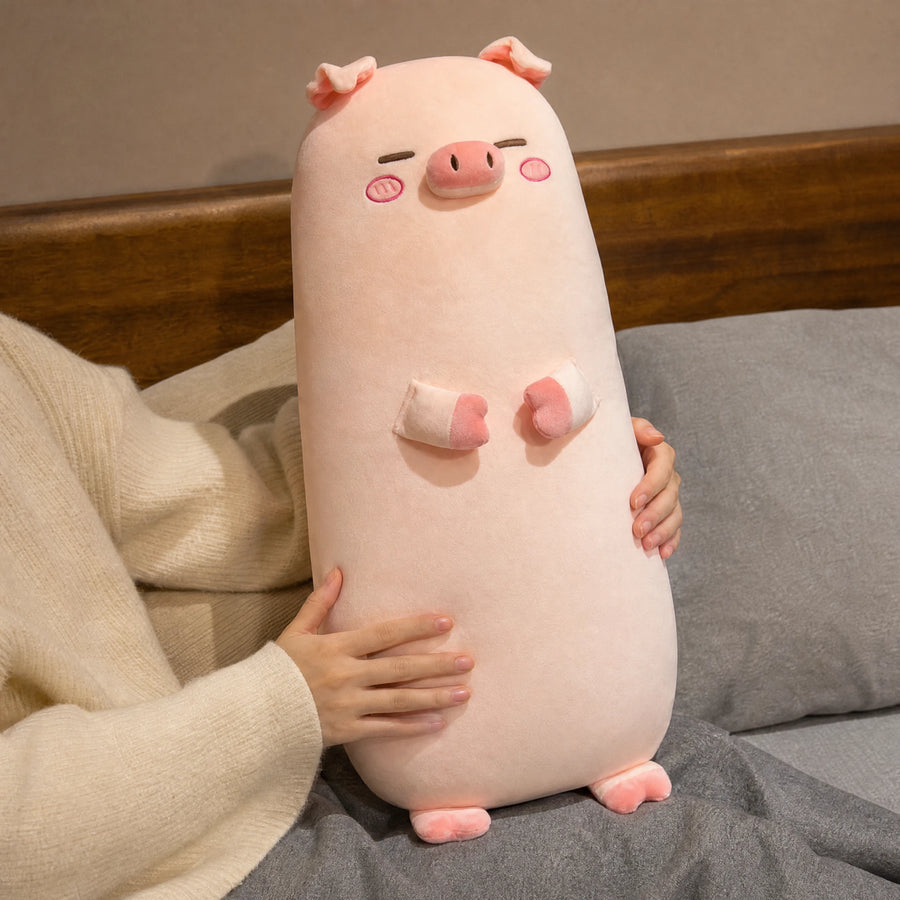 Pig Body Pillow with Long Plush Design and Kawaii Face - Utilisation du produit