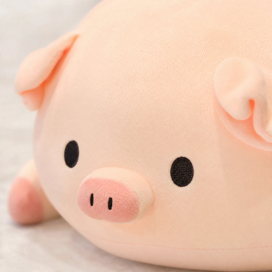Pig Plush Toy with Round Shape and Cute Expression - Détail matière