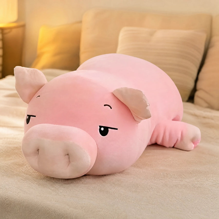 Pig Stuffed Animal in Lying Down Position with Blanket - Utilisation du produit