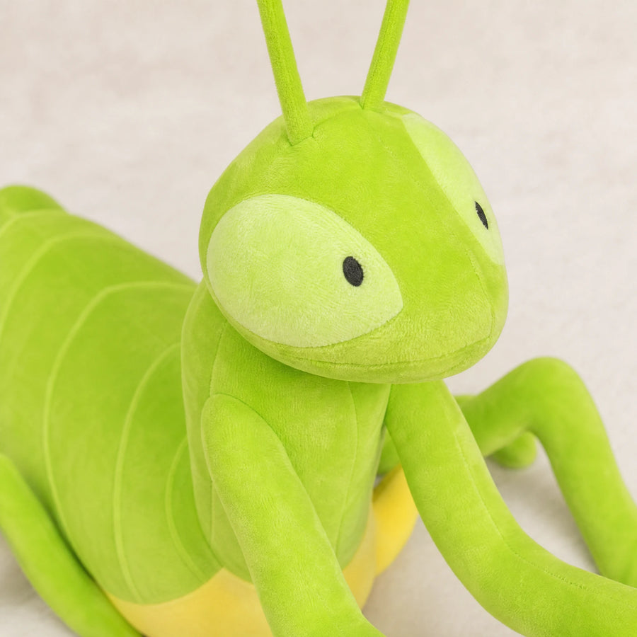 Praying Mantis Plush in Vibrant Green with Posable Limbs - Détail matière