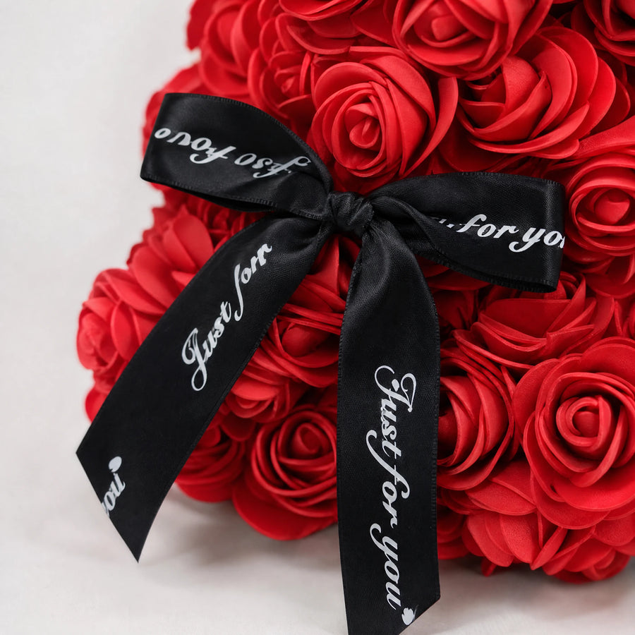 Rose Bear Gift Set with LED Flower Dome - Détail matière