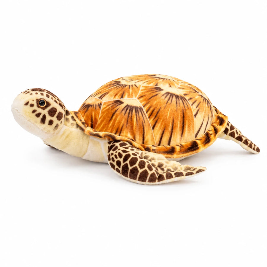 Sea Turtle Plush with Realistic Shell Pattern - Brown / 14in / 35cm … (3 tailles)