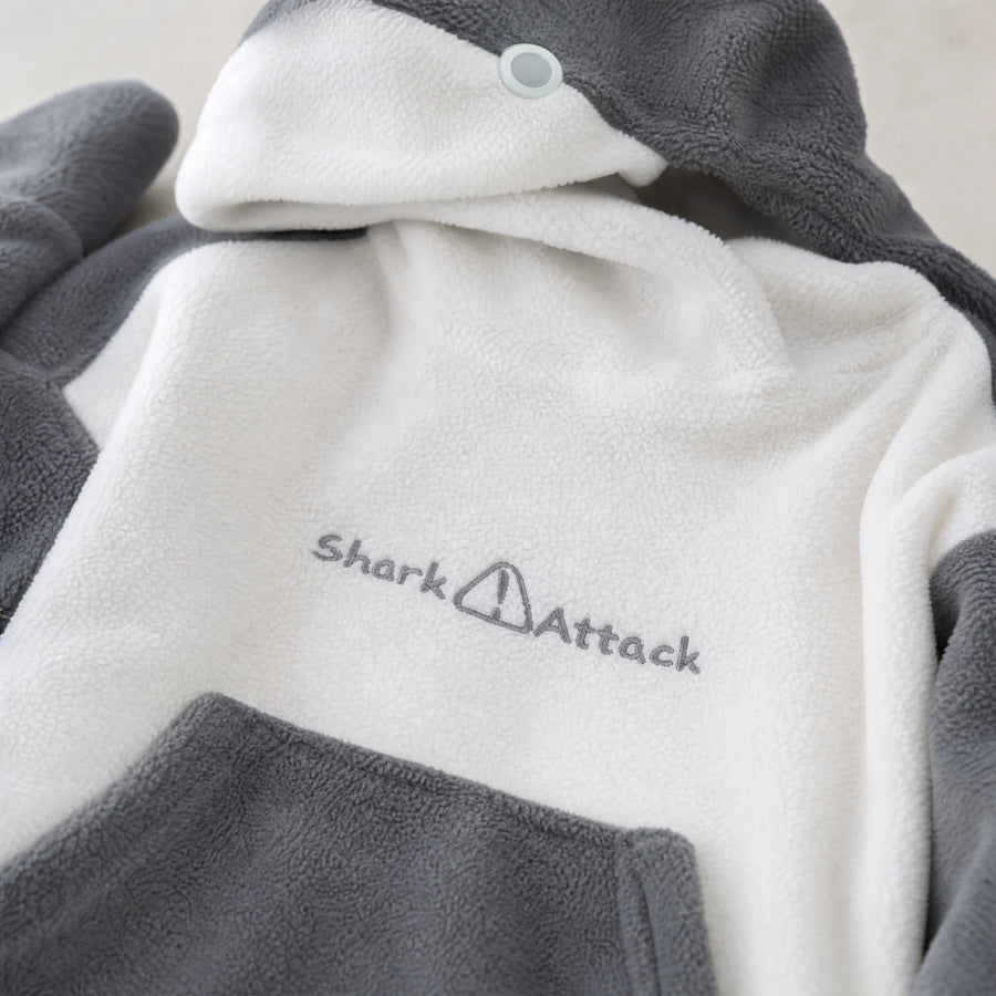 Shark Hoodie with Two-Tone Fleece Design - Détail matière