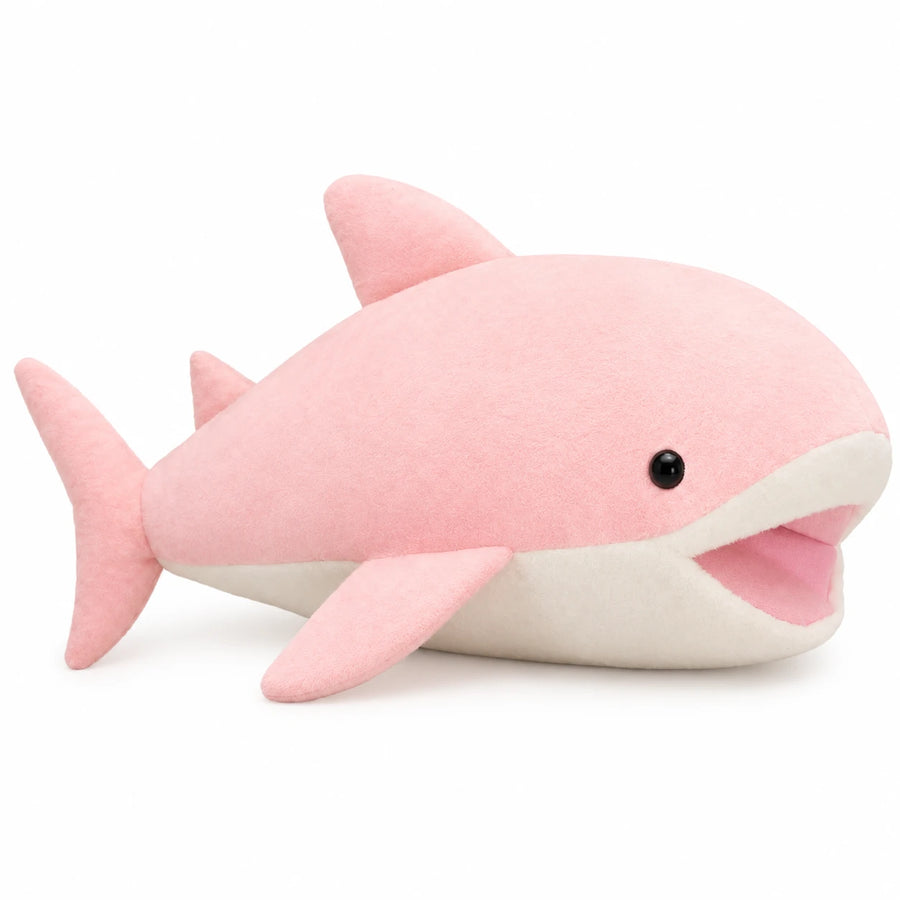 Shark Stuffed Animal with Open Mouth and Fins – Pink - Pink / 21.5in / 55cm … (4 tailles)