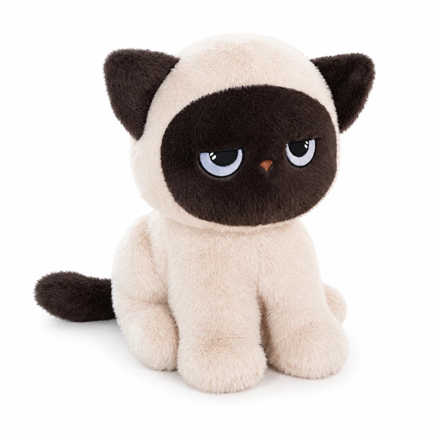 Siamese Cat Plush with Grumpy Expression and Soft Fur - 11in / 30cm · 19in / 50cm · 23in / 60cm