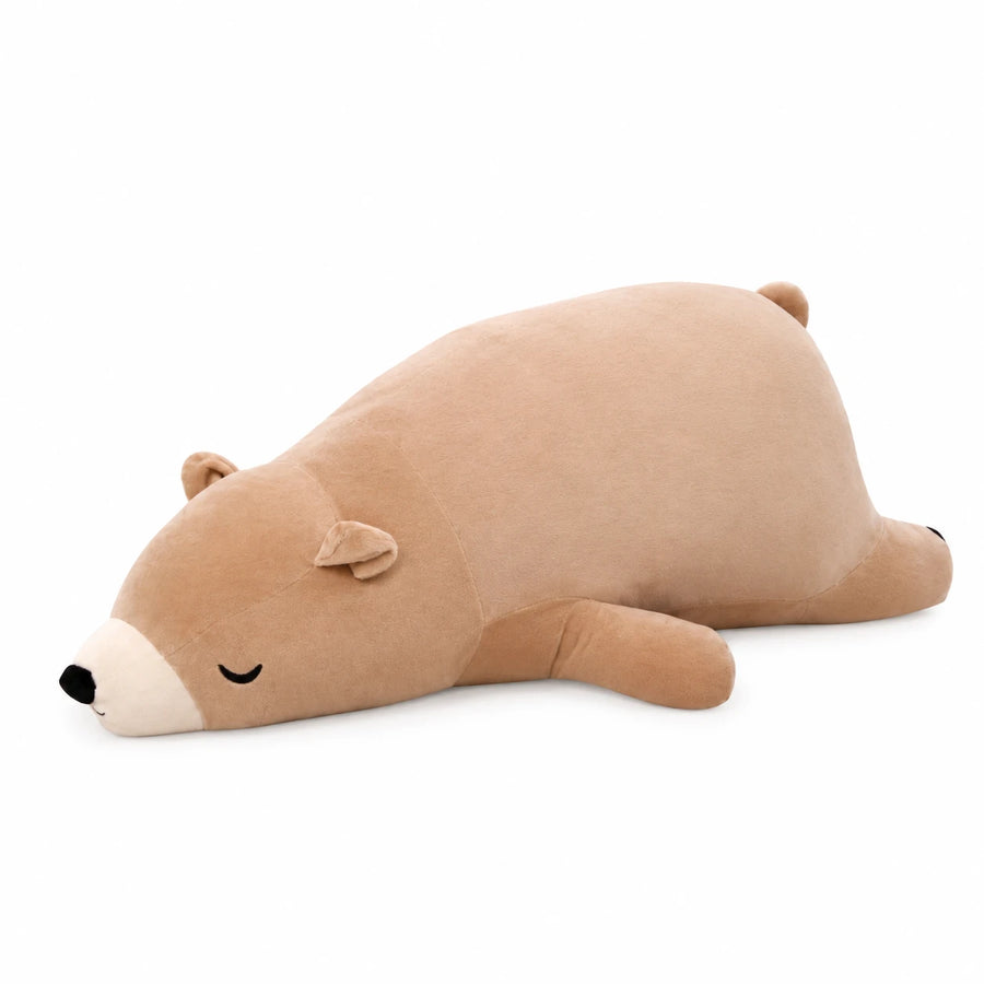 Sleeping Bear Plush with Lying Position and Soft Cotton - 19.5in / 50cm … (4 tailles)