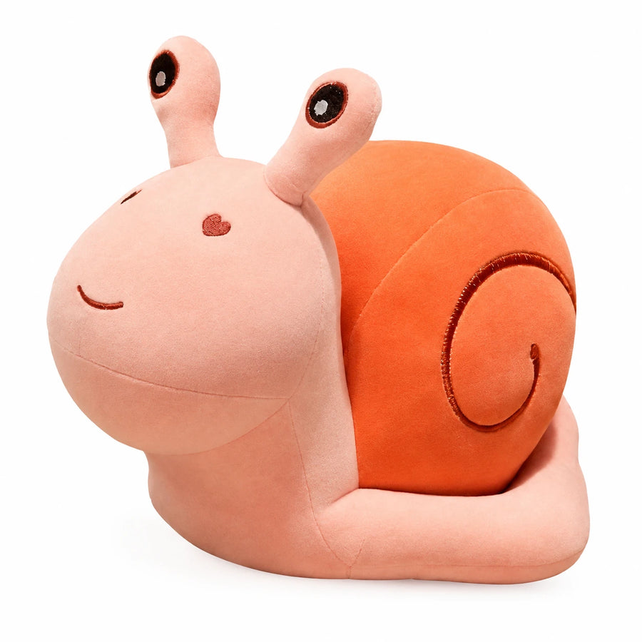 Snail Plush Toy with Heart Detail and Soft Cotton - 8in / 20cm … (4 tailles)