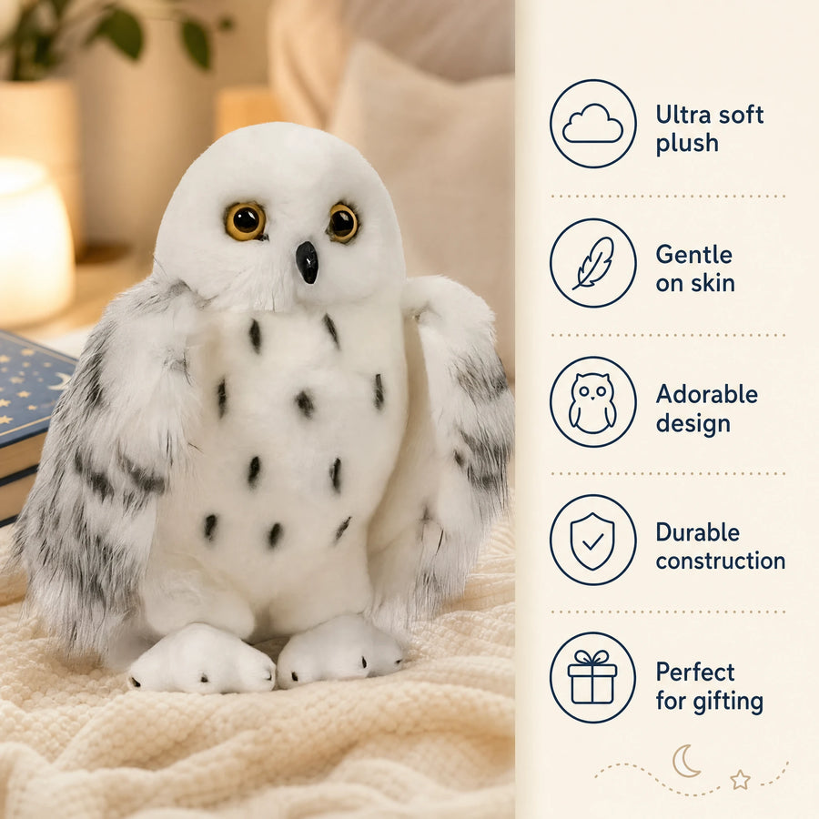 Snowy Owl Plush with Realistic Feather Details - Bénéfices produit