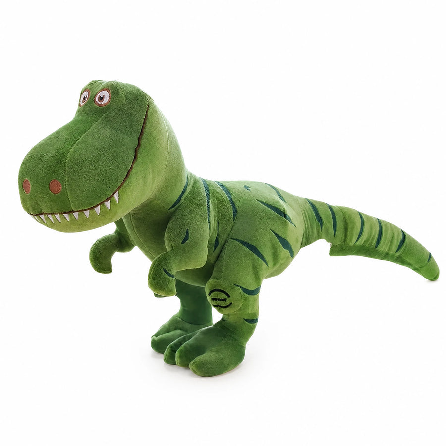 T-Rex Plush with Friendly Smile and Standing Pose - Fond blanc, autre angle