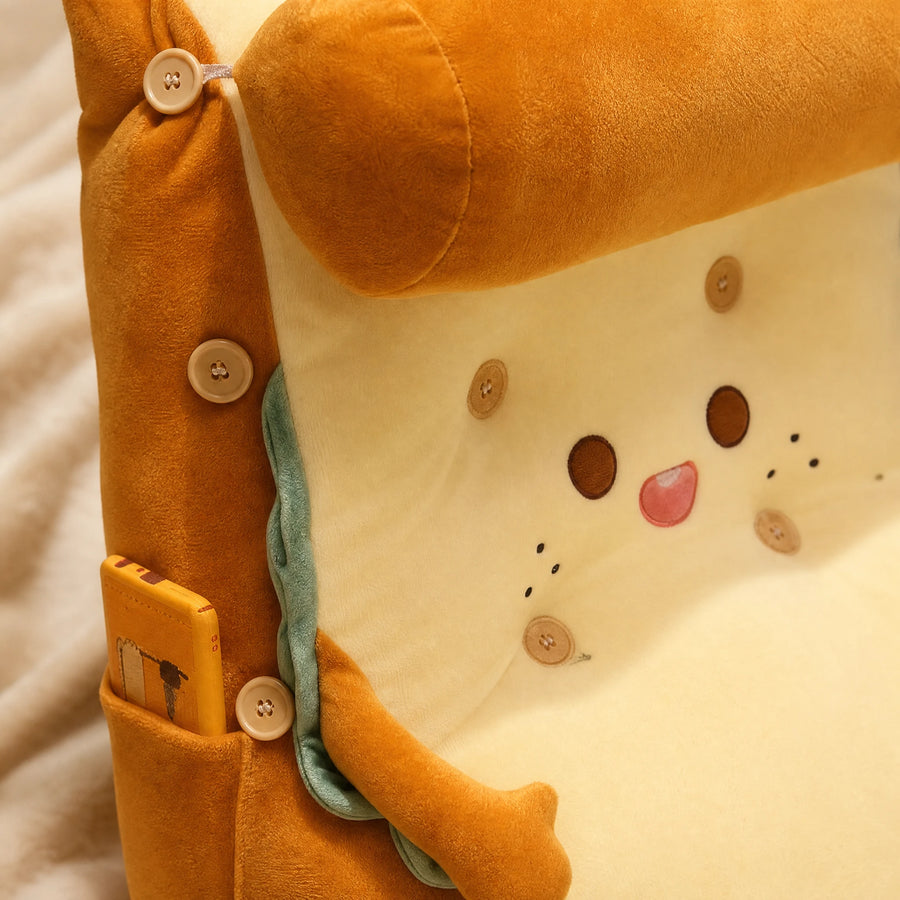 Toast Plush Pillow with Back Support and Removable Cover - Détail matière