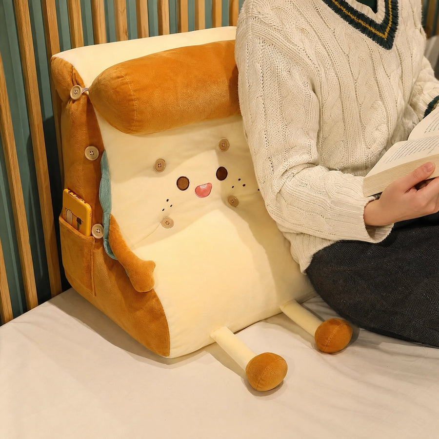 Toast Plush Pillow with Back Support and Removable Cover - Utilisation du produit