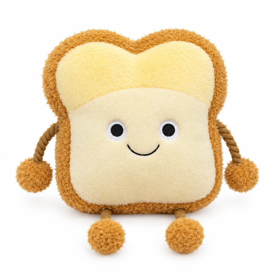 Toast Plush Pillow with Happy and Sad Face Designs - Smiling Plush / 9in / 23cm … (2 tailles)