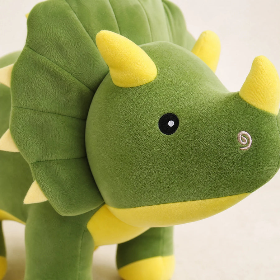 Triceratops Plush - Green Three-Horned Dinosaur - Détail matière