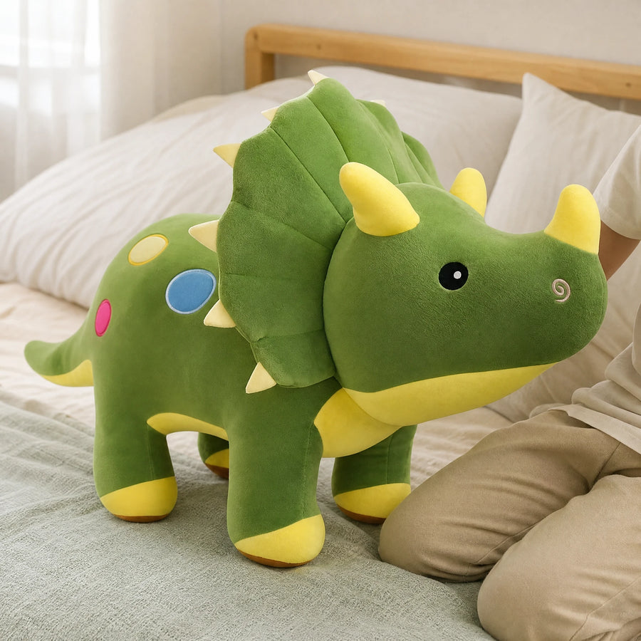 Triceratops Plush - Green Three-Horned Dinosaur - Utilisation du produit