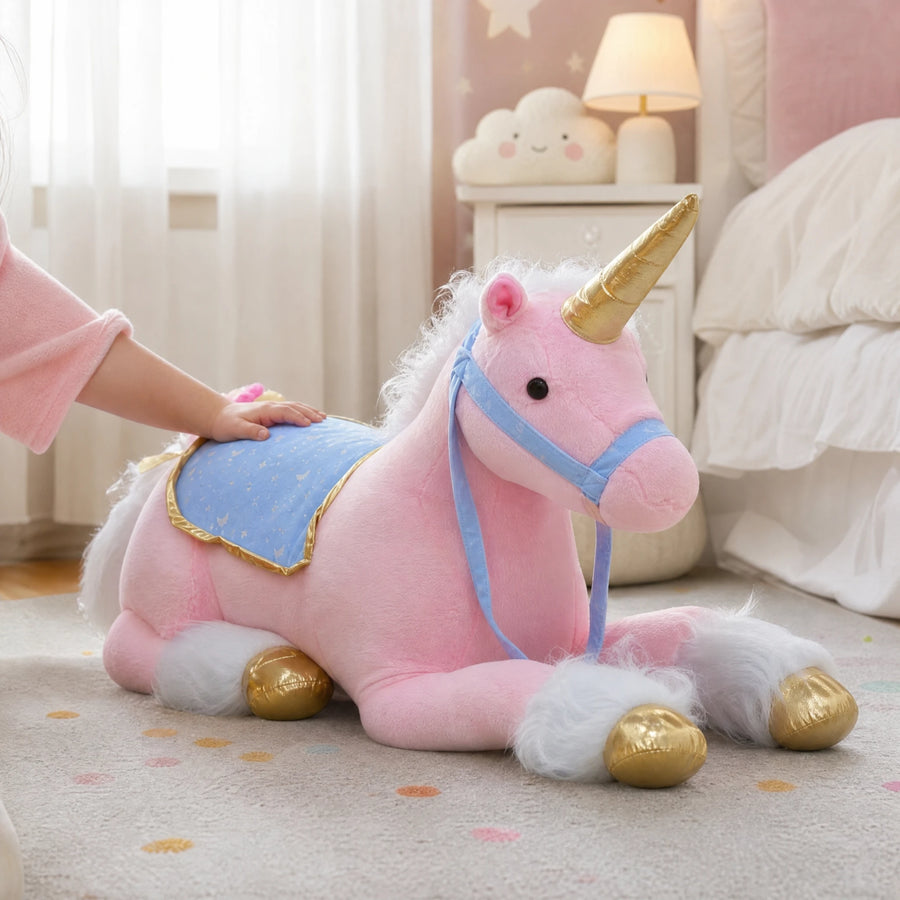 Unicorn Plush Riding Toy – Giant Pink Stuffed Animal - Utilisation du produit