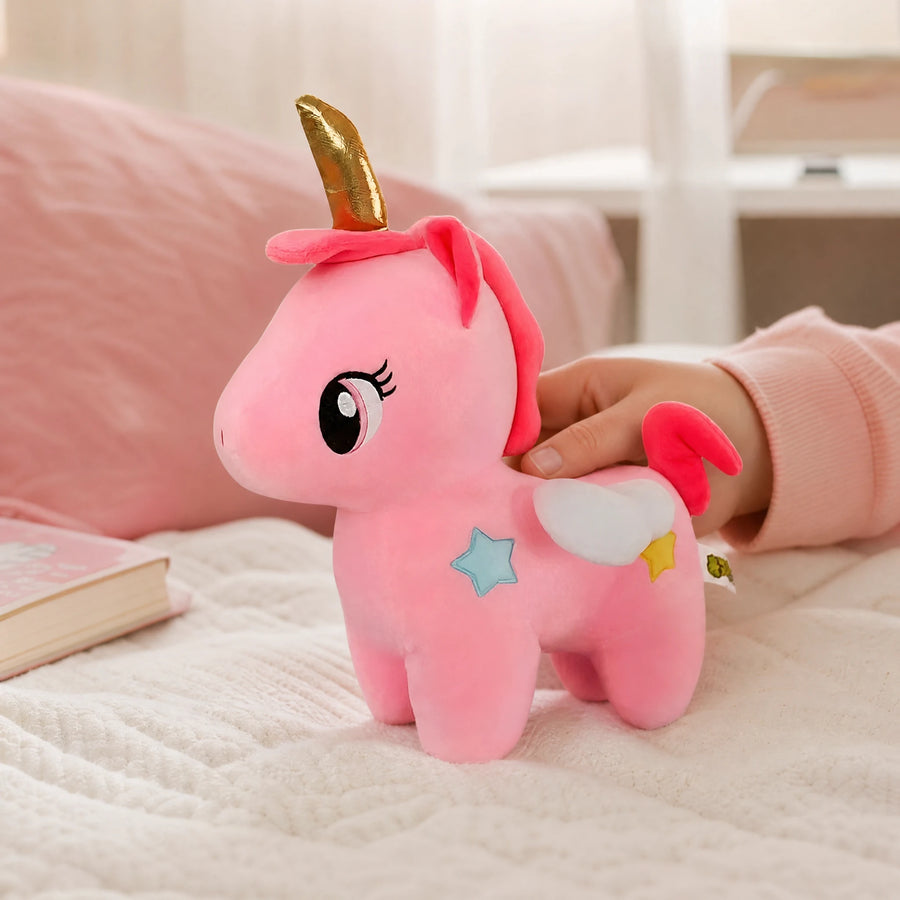 Unicorn Plush with Golden Horn and Star Details - Utilisation du produit