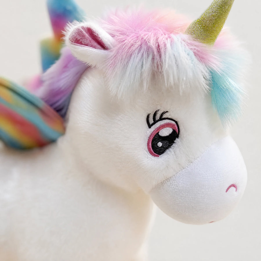 Unicorn Plush with Rainbow Mane and Wings - Détail matière