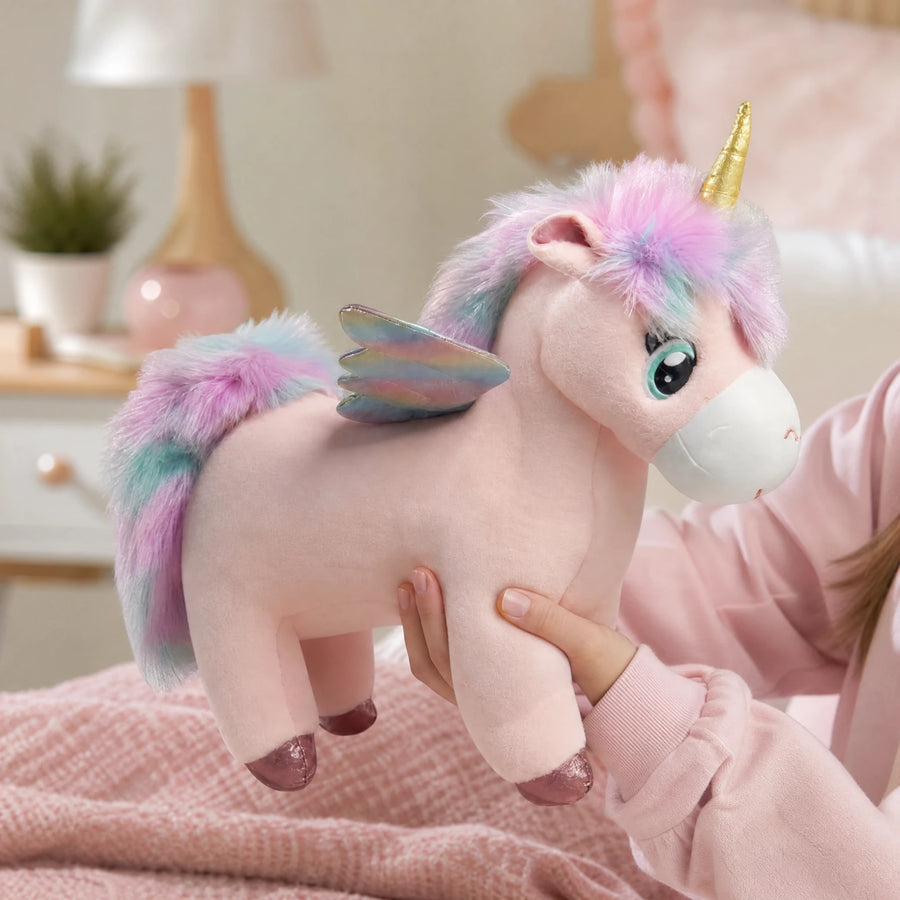 Unicorn Plush with Wings and Pastel Rainbow Mane - Utilisation du produit