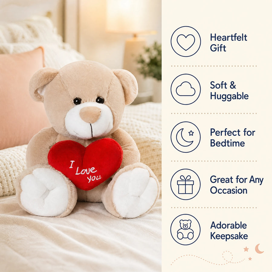 Valentine Teddy Bear with Red I Love You Heart - Bénéfices produit