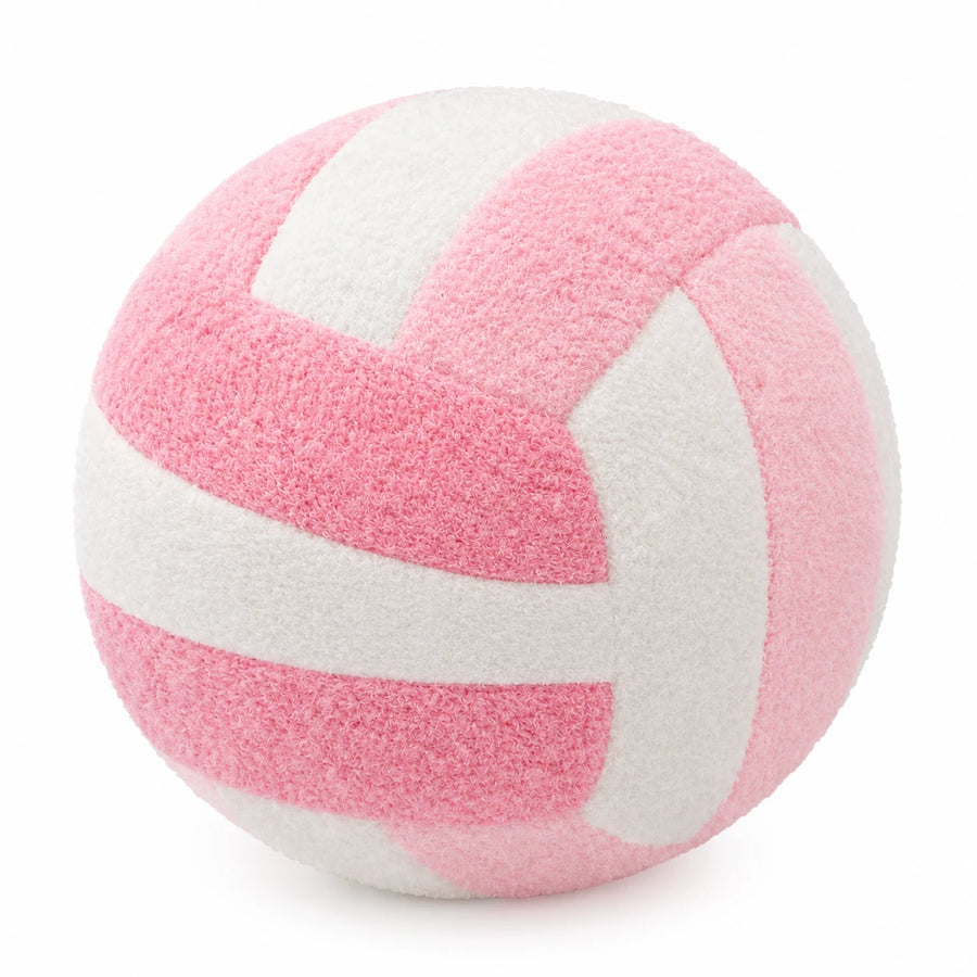 Volleyball Plush Toy in Bright Striped Design - Pink / 8in / 20cm · Pink / 9.5in / 24cm