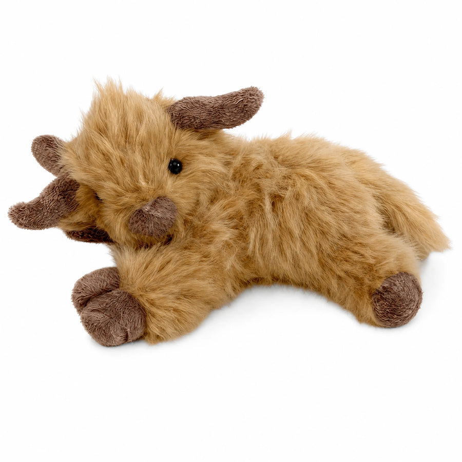 Weighted Highland Cow Plush with Heating Feature - Fond blanc, autre angle