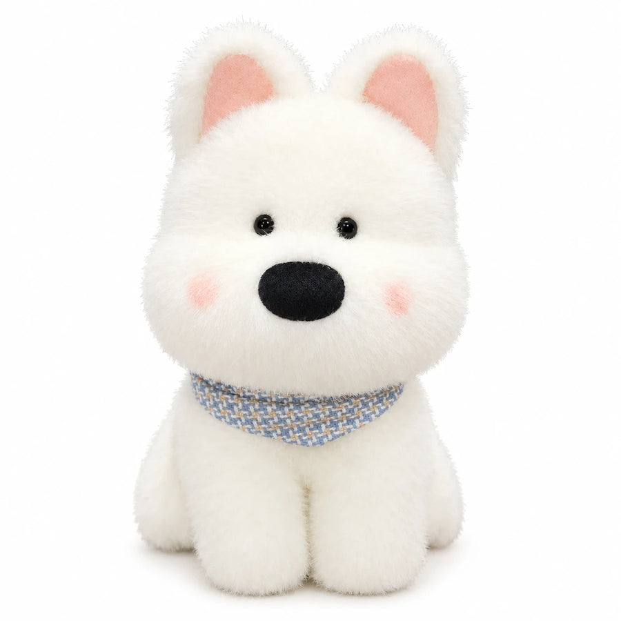 West Highland Terrier Plush with Scarf and Lifelike Details - Skye White / 10in / 25cm … (3 tailles)