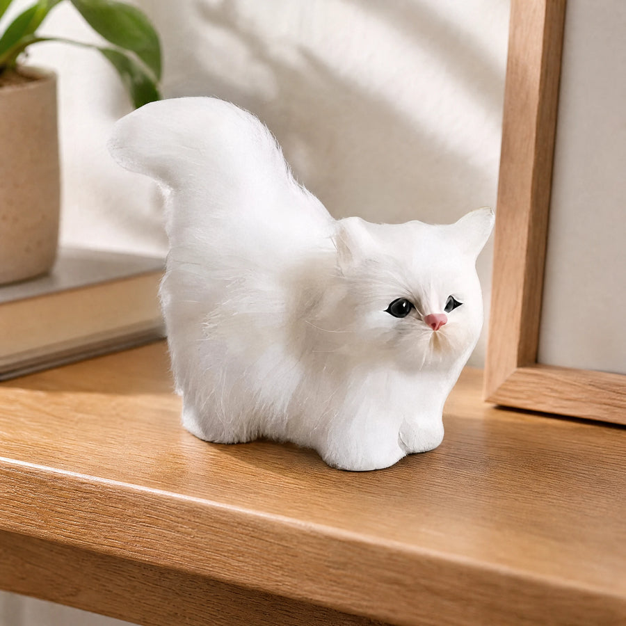 White Cat Plush with Long Fluffy Fur - Utilisation du produit