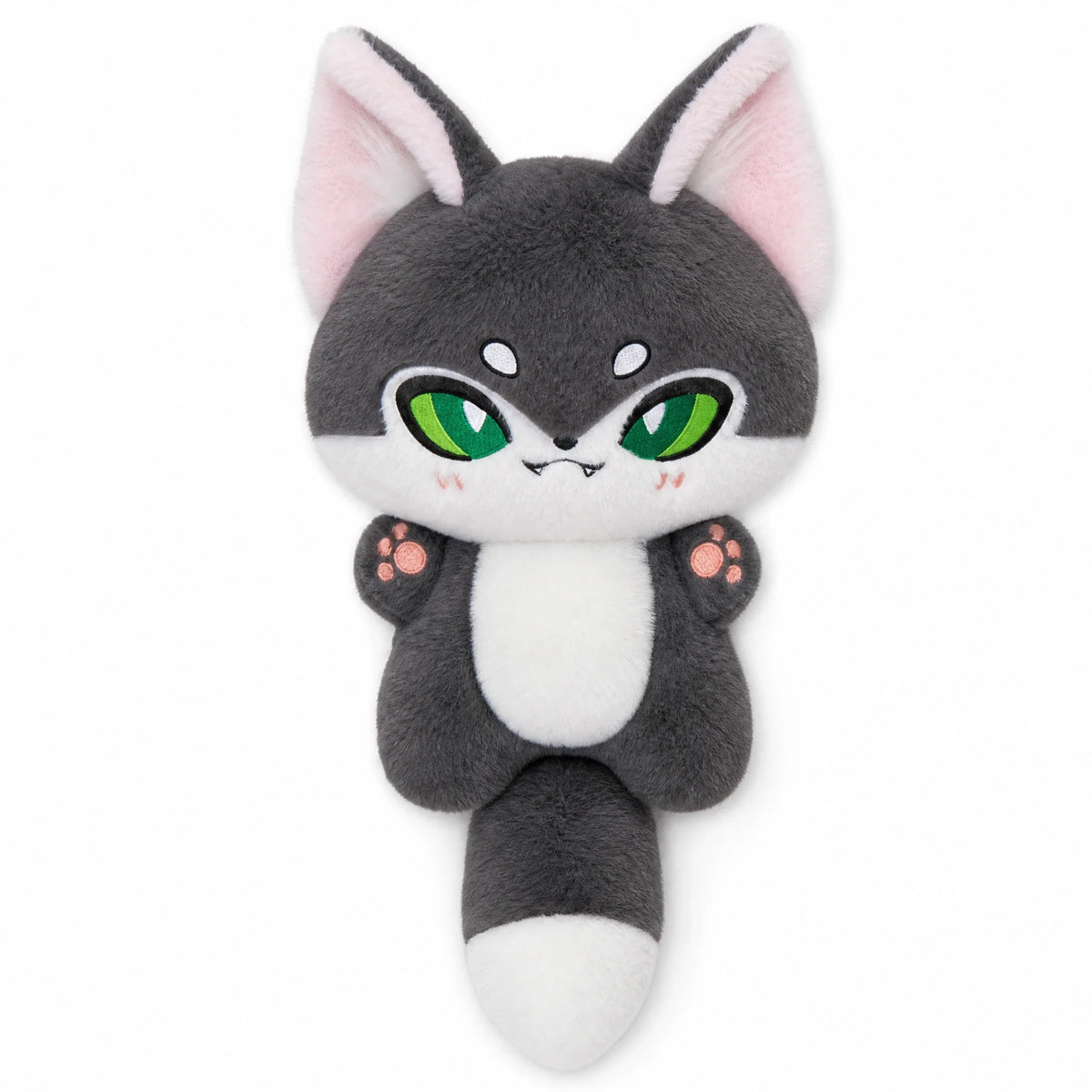 Fox Plush Toy with Long Fluffy Tail and Paw Details