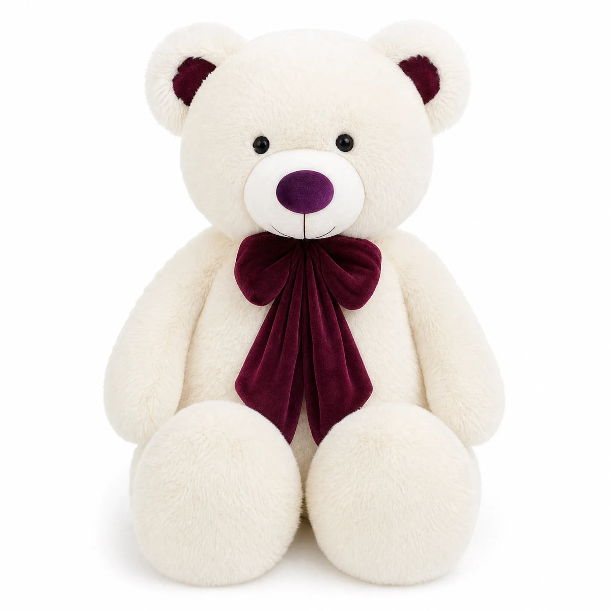 Giant teddy bear gift, classic plush with satin bow
