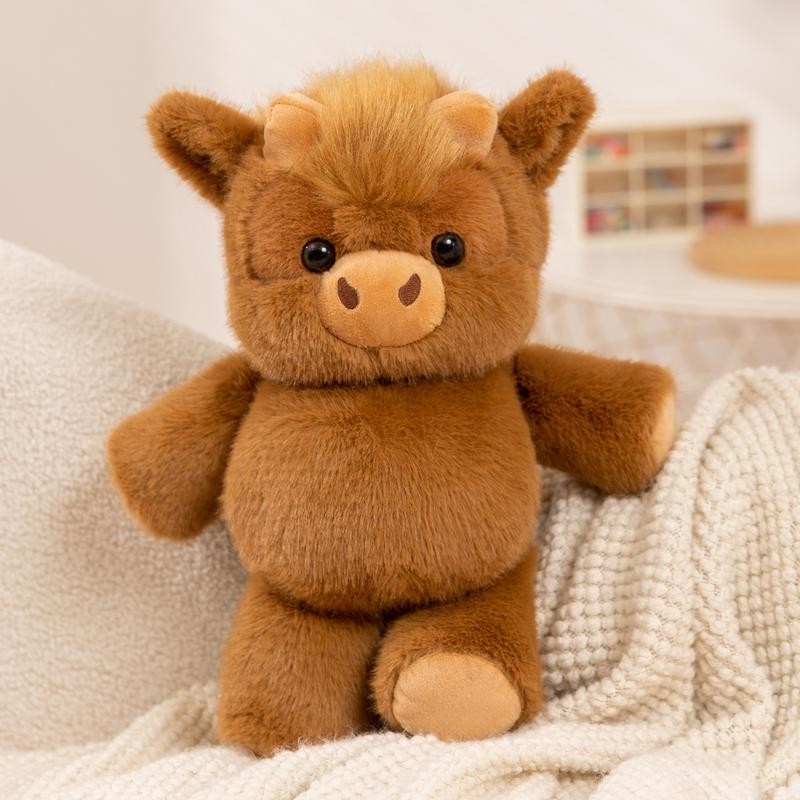 Clover the Highland Cow plush toy, Highland Tan, oversized 17.7 inch stuffed animal