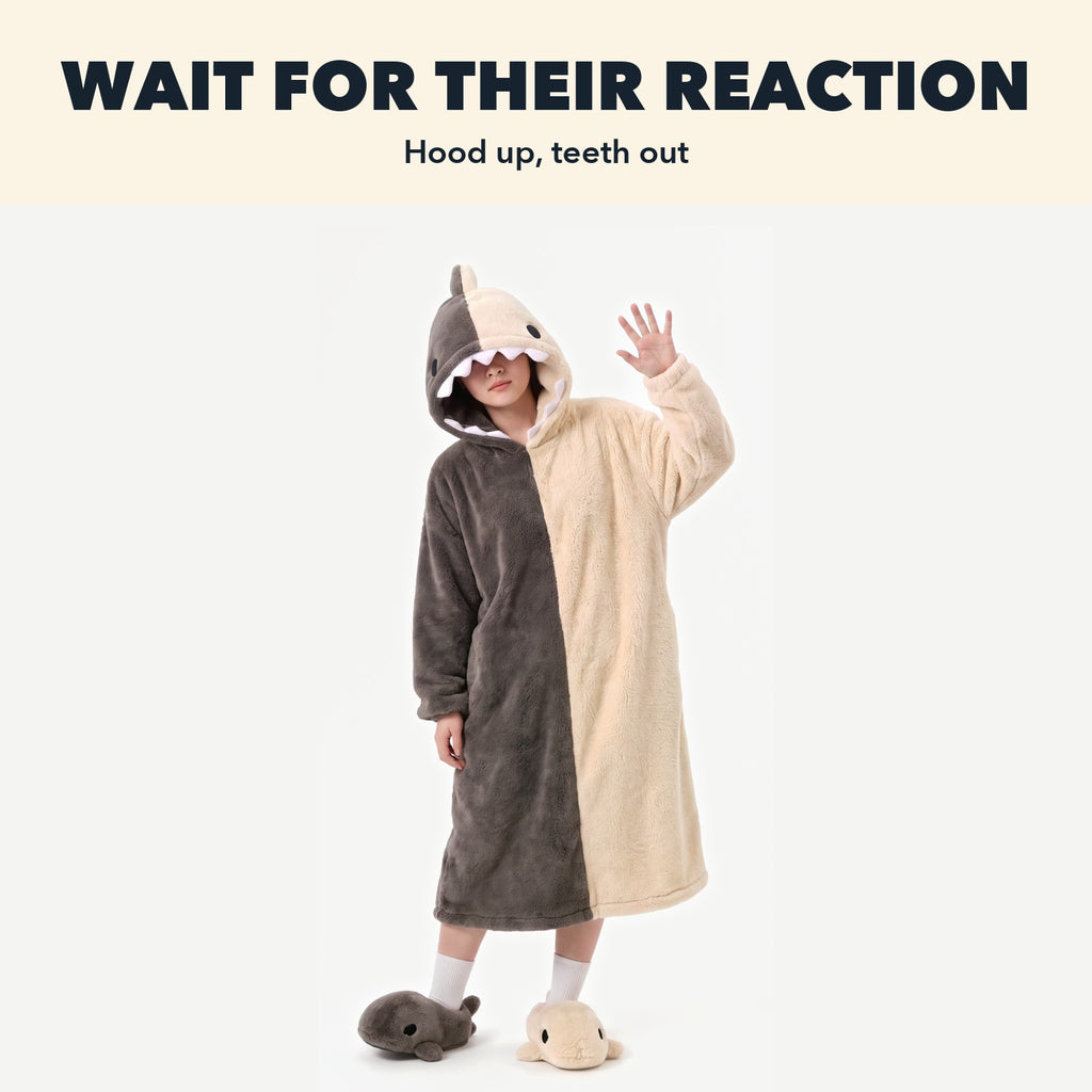Shark Hooded Robe: Wait for their reaction