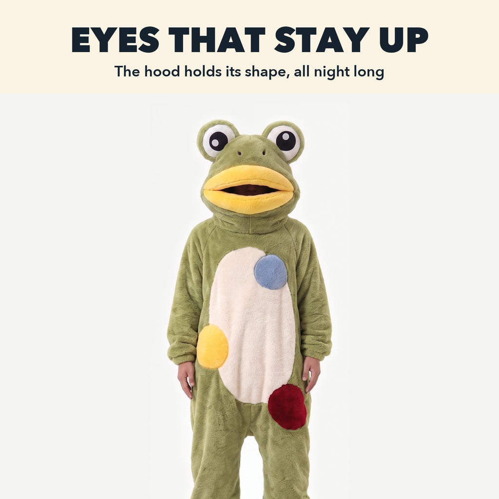 Frog Onesie: Eyes that stay up