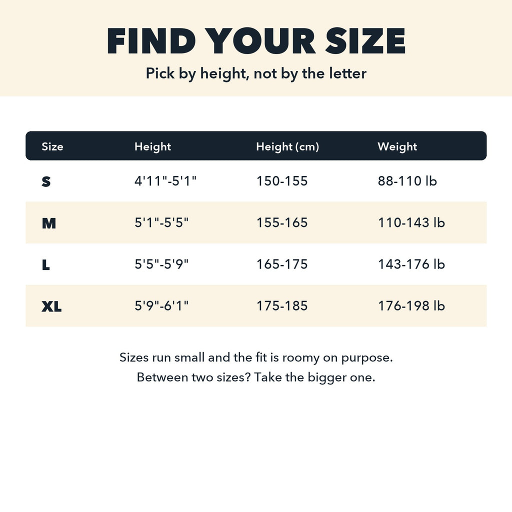 Frog Onesie size guide in inches and centimeters