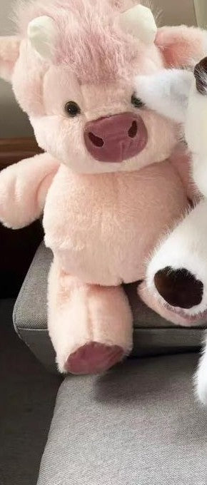 Clover the Highland Cow plush, Blossom Pink colorway