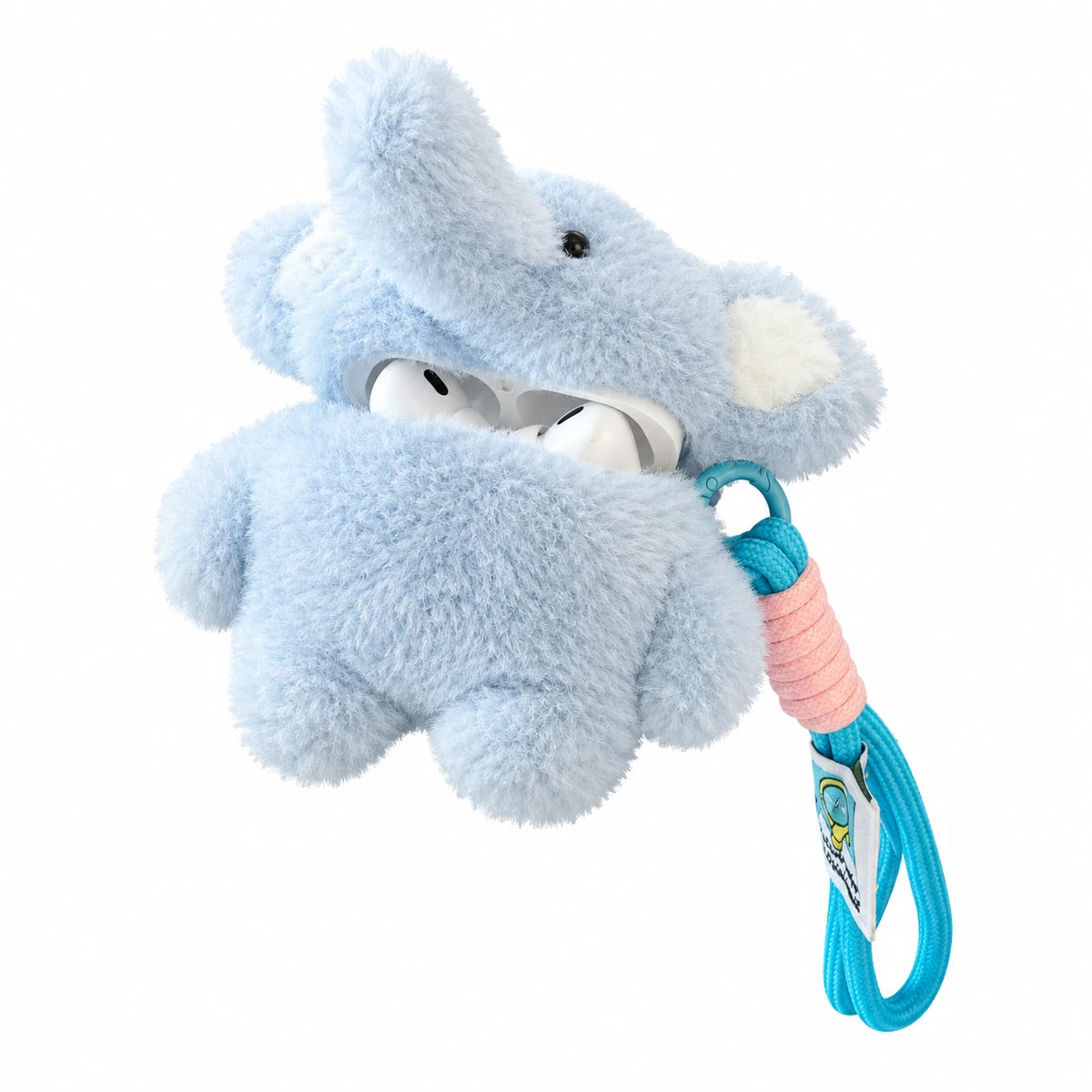 AirPods Case Plush with Fluffy Elephant Design and Lanyard - Blue / Airpods Pro / Pro 2